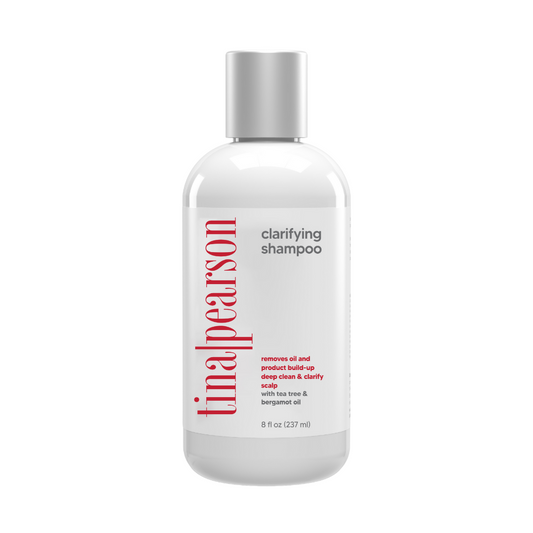 clarifying shampoo with tea tree + bergamot — deep clean for scalp + hair